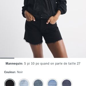 Abercrombie & Fitch Black High-Waist Frayed-Hem Shorts